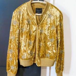 SANCTUARY golden velvet & silver star jacket M-NWT